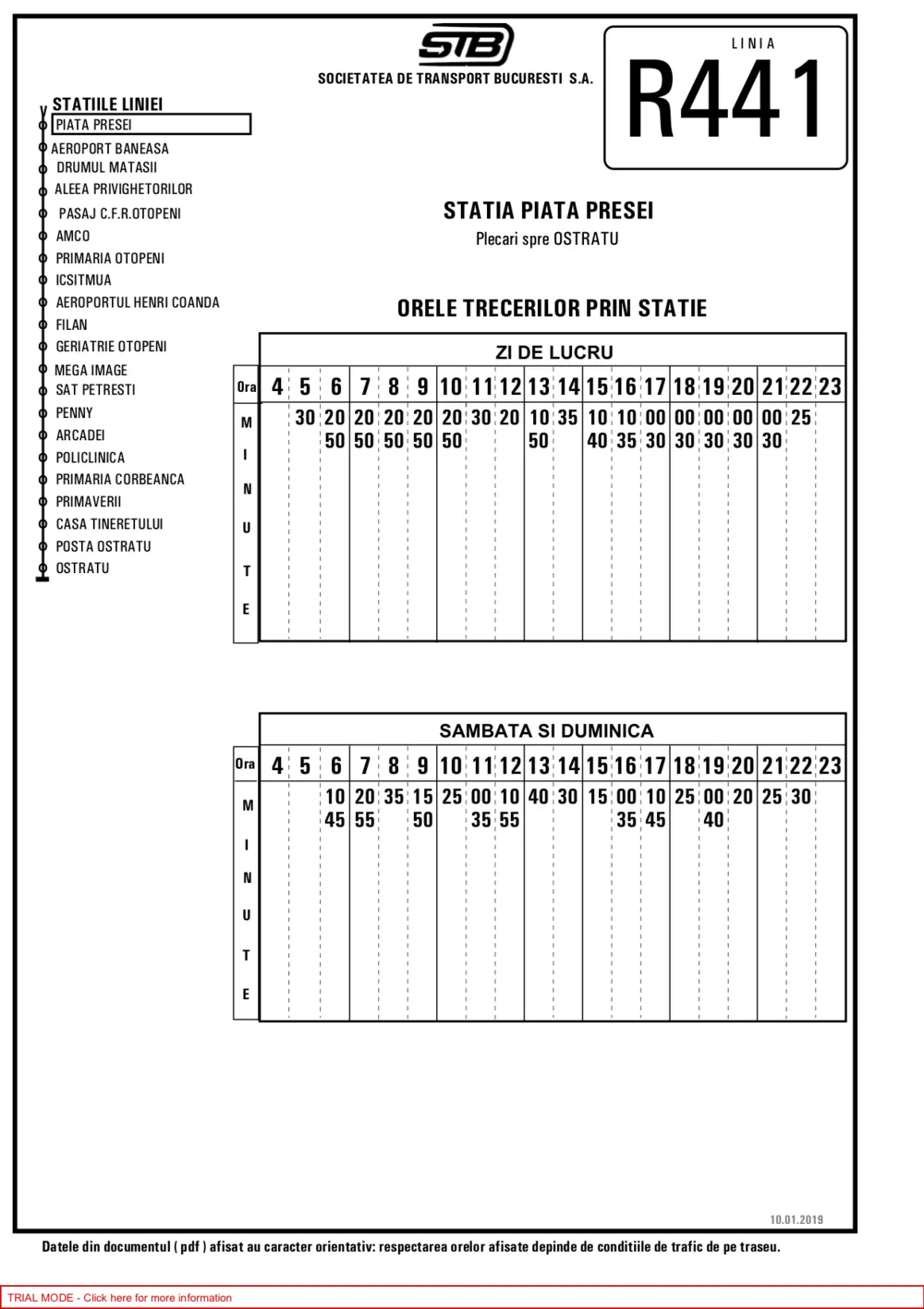 Program R441 Piața Presei Libere