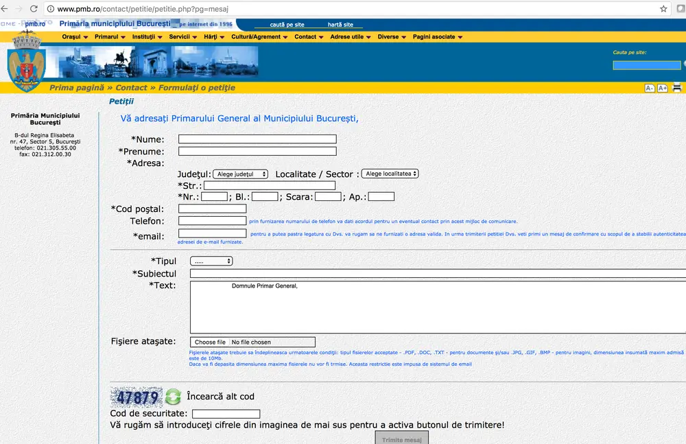 Mesaj propus pentru PMB